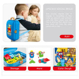 Little Story Contruction Site Box With Dough Backpack (42 Pcs) - Blue