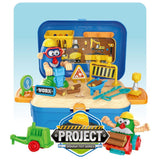 Little Story Contruction Site Box With Dough Backpack (42 Pcs) - Blue