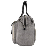Little Story Gabrielle Mom Dad XL Travel Diaper Bag with Diaper Changing Mat- Grey