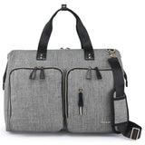 Little Story Gabrielle Mom Dad XL Travel Diaper Bag with Diaper Changing Mat- Grey