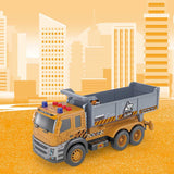 Little Story Simulation Inertial Engineering Dumping Truck Toy Vehicle With Light And Sound - Yellow
