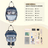 Little Story Colorland Kenzie Pack And Go Baby Travel Diaper Backpack - Navy Blue
