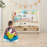 Little Story Kids Bookshelf With 2 Toy Storage Bins - Baby White