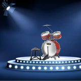 Little Story Kids Drum Set Musical Instrument With Stool - Red