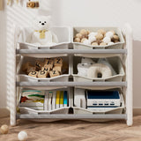 Little Story Kids Toys Storage With 6 Bins - Grey White