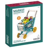 Little Story Market Shopping Cart Toy Set (56Pcs) - Green
