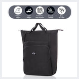 Little Story Georgia Diaper Bag with Changing Pad And Stroller Hooks - Black