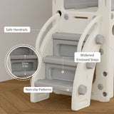 Little Story Watch Tower Activity Slide With Basketball Ring, Ball, Toy Storage, And Telescope Role Play Game - Grey