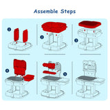 Little Story 2-In-1 Mode Police Station With Police Car And Block Toy Set School Bag (219 Pcs) - Blue