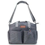 Little Story Quilted Diaper Bag with Pacifier Pouch - Dark Grey