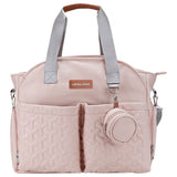 Little Story Quilted Diaper Bag with Pacifier Pouch - Pink