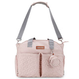 Little Story Quilted Diaper Bag with Pacifier Pouch - Pink