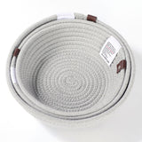 Little Story Multipurpose Rope Baskets- Set Of 3 - Grey