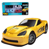 Little Story Slide Die Cast Toy Rapid Car Set - 4Pcs