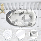 Little Story Feather Soft Breathable Fiberfill Newborn Lounger Bed - Grey