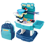 Little Story 2-In-1 Mode Theme Park With Slide And Block Toy Set School Bag (52 Pcs) - Blue