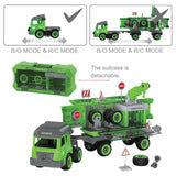 Little Story Kids Toy Sanitation Truck With 2 Mini Truck And Remote Control - Green