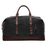Little Story Weekender Leather Duffle Bag - Black