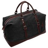 Little Story Weekender Leather Duffle Bag - Black