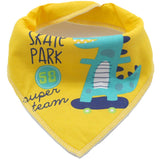 Little Story Bandana Drool Bibs Set Of 4 - Dinosaur
