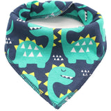 Little Story Bandana Drool Bibs Set Of 4 - Dinosaur