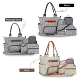 Little Story Diaper Bag Set Of 6 With Stroller Hooks - Ivory