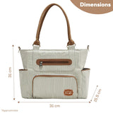 Little Story Diaper Bag Set Of 6 With Stroller Hooks - Ivory