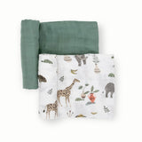 Little Unicorn Deluxe Muslin Swaddle 2 Pack Set - Safari Social