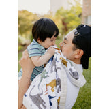 Little Unicorn Cotton Muslin Baby Blanket - Dino Friends