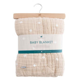 Little Unicorn Cotton Muslin Baby Blanket - Taupe Cross