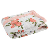 Little Unicorn Cotton Muslin Baby Blanket - Watercolor Roses