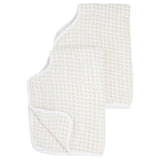 Little Unicorn Cotton Muslin Burp Cloth 2 Pack - Tan Gingham