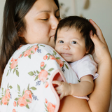 Little Unicorn Cotton Muslin Burp Cloth - Watercolor Roses 2