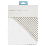 Little Unicorn Cotton Muslin Hooded Infant Towel - Grey Stripe