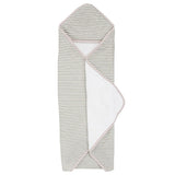 Little Unicorn Cotton Muslin Hooded Infant Towel - Grey Stripe