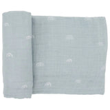Little Unicorn Cotton Muslin Single Swaddle - Blue Rainbow
