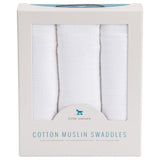 Little Unicorn Cotton Muslin Swaddle Set - White (Pack of 3)