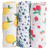 Little Unicorn 3-Pack Cotton Muslin Swaddle Set - Berry Lemonade