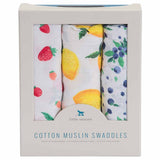 Little Unicorn 3-Pack Cotton Muslin Swaddle Set - Berry Lemonade
