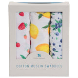 Little Unicorn 3-Pack Cotton Muslin Swaddle Set - Berry Lemonade