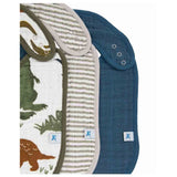 Little Unicorn 3 Pack Cotton Muslin Classic Bib Set - Dino Friends 2