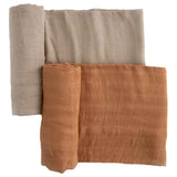 Little Unicorn Deluxe Muslin Swaddle 2 Pack Set - Caramel
