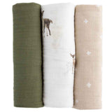 Little Unicorn 3-Pack Cotton Muslin Swaddle Set - Oh Deer 2