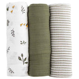Little Unicorn 3-Pack Cotton Muslin Swaddle Set - Forest Friends 2