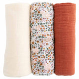 Little Unicorn 3-Pack Cotton Muslin Swaddle Set - Pressed Petals