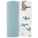 Little Unicorn Stretch Knit Swaddle 2 Pack - Dino Pals