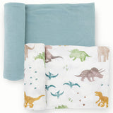 Little Unicorn Stretch Knit Swaddle 2 Pack - Dino Pals