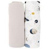 Little Unicorn Stretch Knit Swaddle 2 Pack - Planets