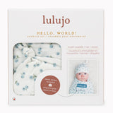 Lulujo Bamboo Hat and Swaddle Blanket - Blueberries