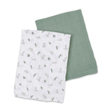 Lulujo Cotton Swaddles - Bunny & Fern (Pack of 2)